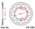 Hliníková reťazová rozeta JT JTA 1303-42BLK 42T, 520 čierna